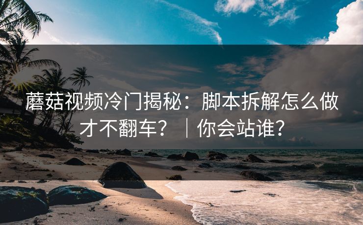 蘑菇视频冷门揭秘：脚本拆解怎么做才不翻车？｜你会站谁？